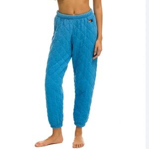Aviator Nation Quilted Blue Jogger Pants